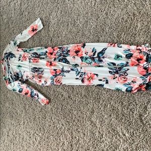 Floral 3/4 sleeve maxi dress